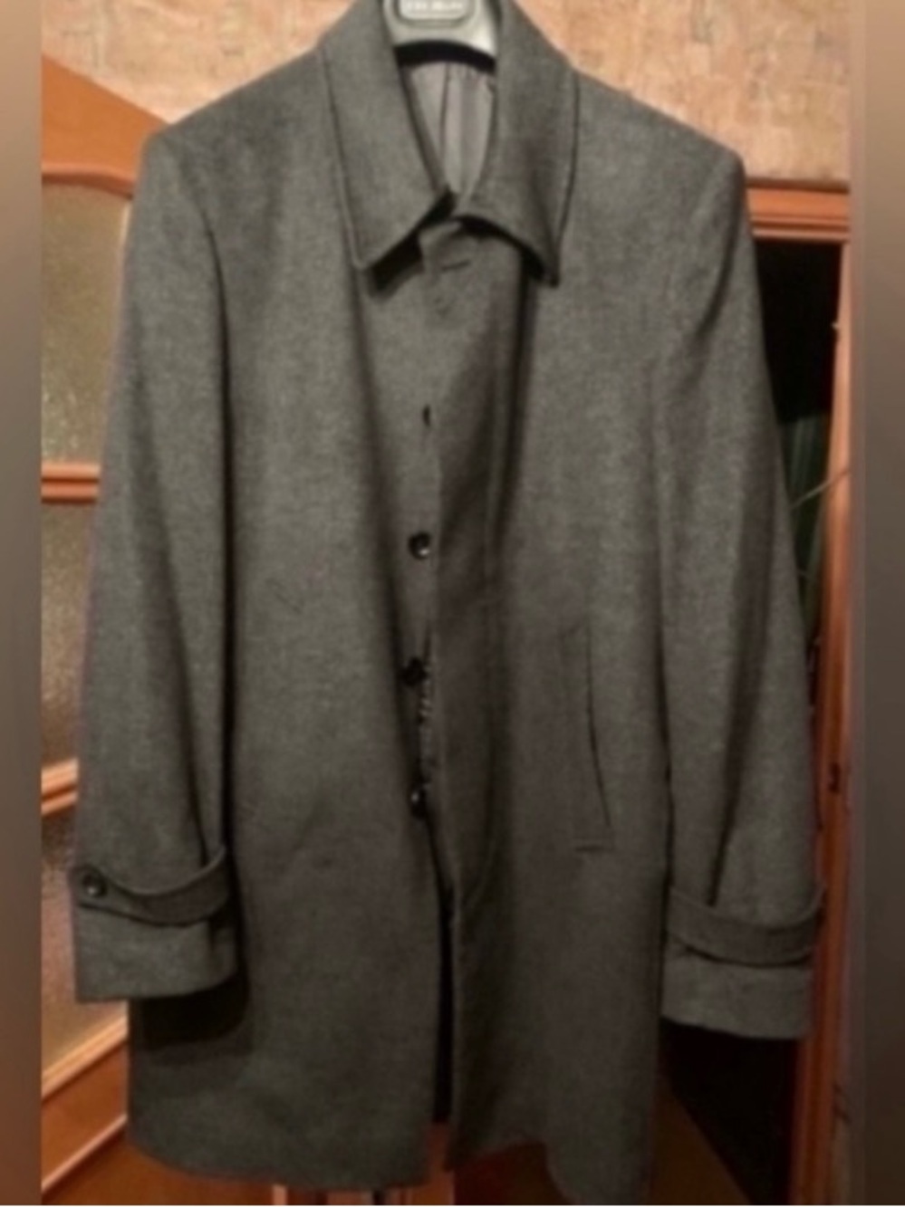 Men's Classic Cashmere Wool Blend Coat - Gray